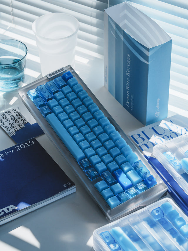 LeleDesign Ocean Blue Cherry Profile Keycaps Set